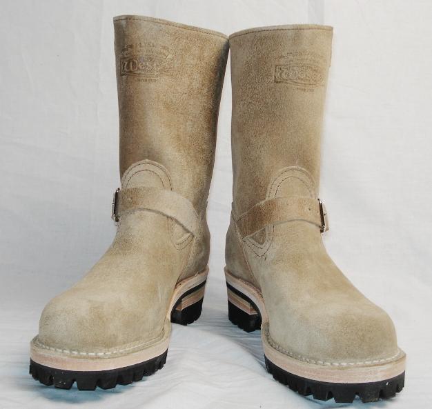 Wescoウエスコ　正規ディーラー Boss ボス ベージュラフアウト　裏革,9height,#100 sole,スチールトゥー エンジニアブーツ