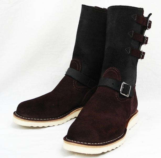 Wescoウエスコ　正規 Boss ボス Burgundy & Black, All RoughOut,10height,#1010 sole,Boss Toe,Black Roller Buckle,3Top Strap