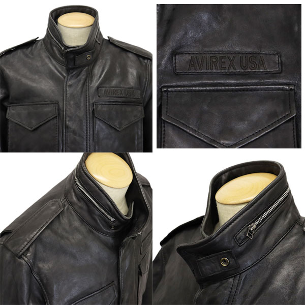 el caminoAVIREX 6111048 ジャケット09BLACK 正規取扱店 AVIREX (アヴィレックス) 6111048 AGED LEATHER TYPE M-65