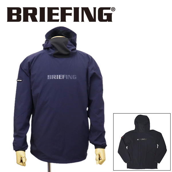 BRIEFING ブリーフィング 濃紺で前開きの長袖ウィンドジャケット XL BRIEFING - MENS WIND BLOUSON / 4WAYストレッチタフタ ウィンド