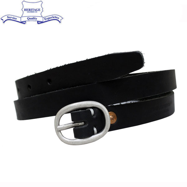 正規取扱店 HERITAGE LEATHER CO.(ヘリテージレザー) NO.7932 0.75"Leather Belt (0.75インチ レザーベルト) Black HL042