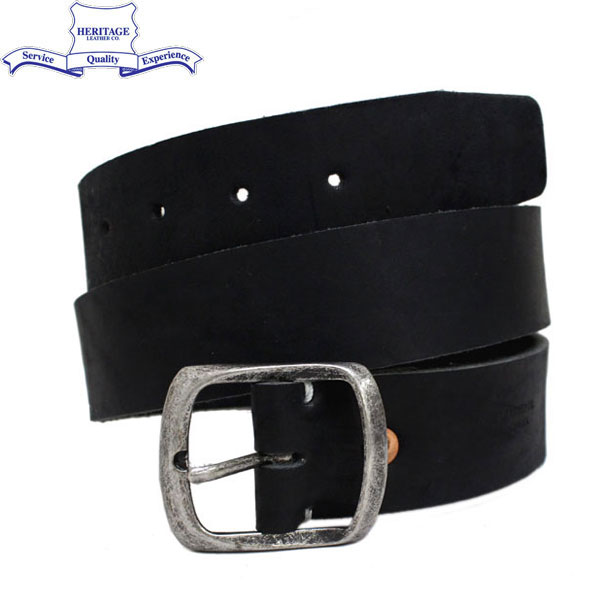正規取扱店 HERITAGE LEATHER CO.(ヘリテージレザー) NO.7931 1.5"Leather Belt (1.5インチ レザーベルト) Black HL045