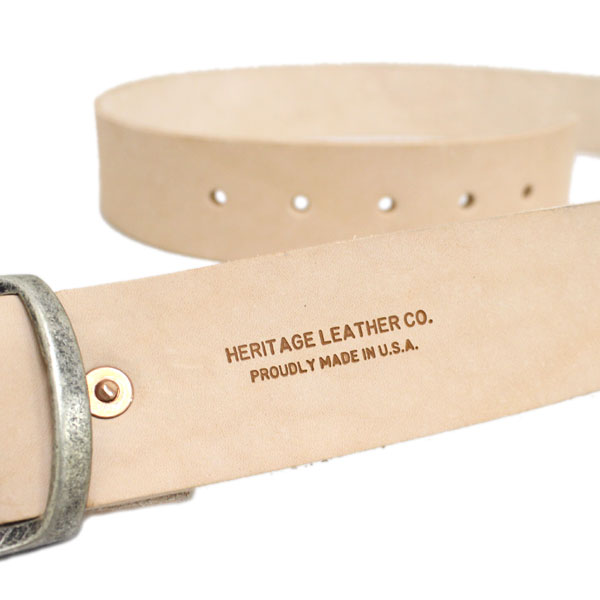 正規取扱店 HERITAGE LEATHER CO.(ヘリテージレザー) NO.7931 1.5"Leather Belt (1.5インチ レザーベルト) Natural HL046