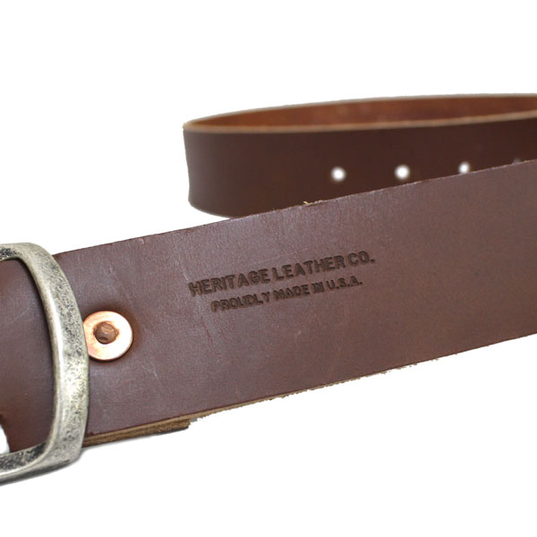 正規取扱店 HERITAGE LEATHER CO.(ヘリテージレザー) NO.7931 1.5"Leather Belt (1.5インチ レザーベルト) Brown HL047