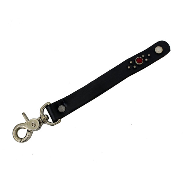 正規取扱HTC(Hollywood Trading Company) #B 3/4 Key Holder(#B 3/4キーホルダー) ブラックレザーxルビー