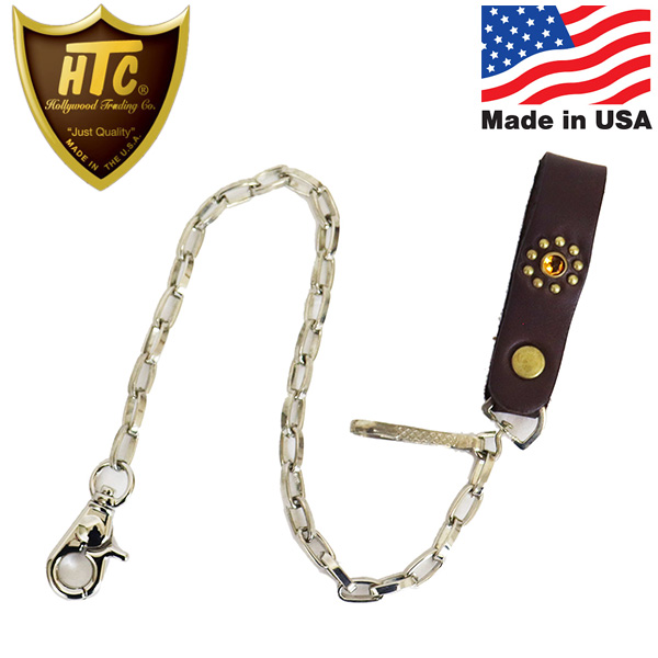 希少 HTC ウォレットコード ブラス&ブラックレザー スター イエローストーン 正規取扱店 HTC(Hollywood Trading Company) Wallet Chain #Flower