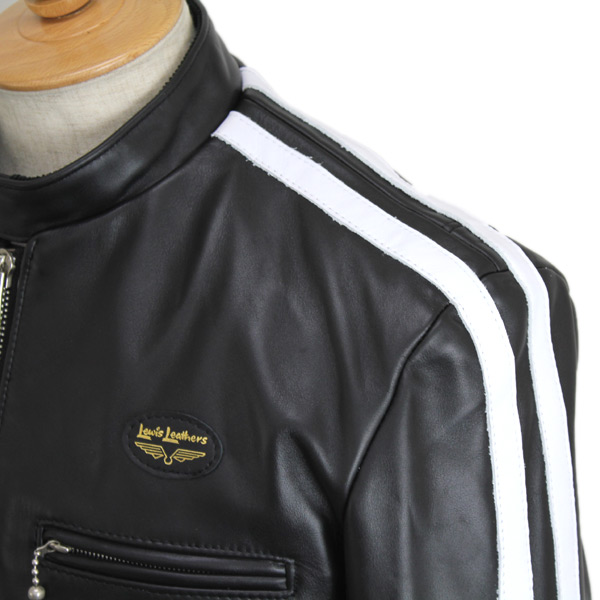 正規取扱店Lewis Leather(ルイスレザー)　No.68　SUPER SPORTS MAN(スーパースポーツマン)　ホワイトツインストライプ BLACK ブラック