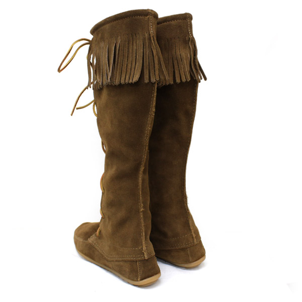 正規取扱店 MINNETONKA(ミネトンカ)FrontLaceHardsoleKneeHighBoot(フロントレースニーハイブーツ)#1428 DUSTYBROWN レディース MT050