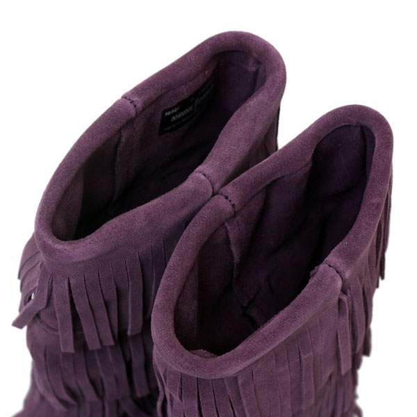 正規取扱店 MINNETONKA(ミネトンカ)Calf Hi 3-Layer Fringe Boot(カーフハイ3レイヤーフリンジブーツ)#1632F PLUM レディース MT235