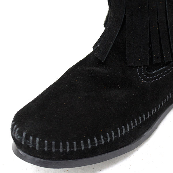 正規取扱店 MINNETONKA(ミネトンカ)Calf Hi 3-Layer Fringe Boot(カーフハイ3レイヤーフリンジブーツ)#1639 BLACK レディース MT055
