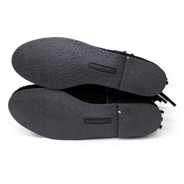 正規取扱店 MINNETONKA(ミネトンカ)Calf Hi 3-Layer Fringe Boot(カーフハイ3レイヤーフリンジブーツ)#1639 BLACK レディース MT055