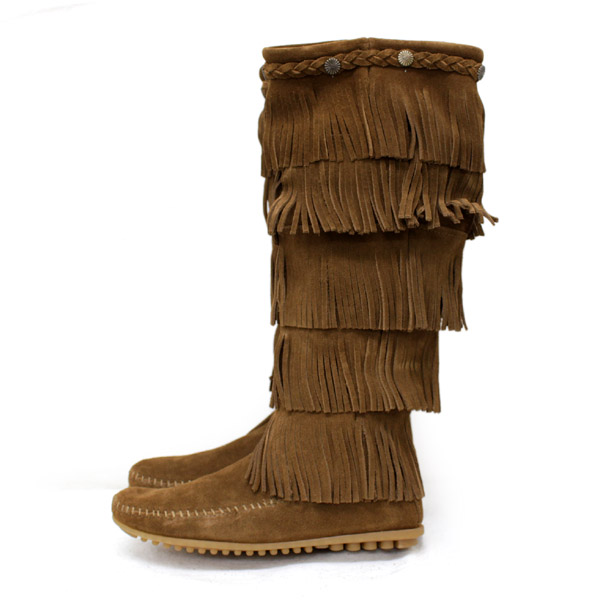 正規取扱店 MINNETONKA(ミネトンカ)5-Layer Fringe Boot(5レイヤーフリンジブーツ)#1658 DUSTYBROWN レディース MT057