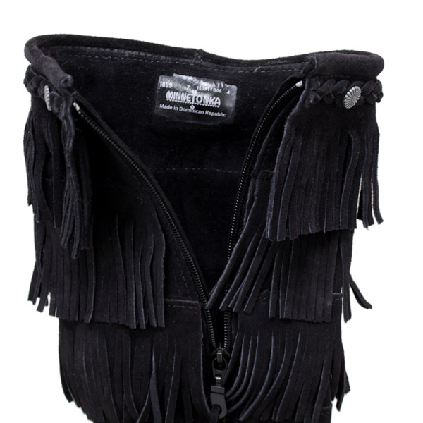 正規取扱店 MINNETONKA(ミネトンカ)5-Layer Fringe Boot(5レイヤーフリンジブーツ)#1659 BLACK レディース MT058