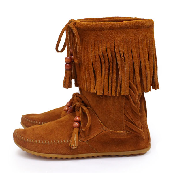正規取扱店 MINNETONKA(ミネトンカ)Wood Stock Fringe(ウッドストックフリンジ)#1662 BROWN SUEDE レディース MT180