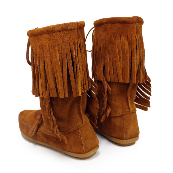 正規取扱店 MINNETONKA(ミネトンカ)Wood Stock Fringe(ウッドストックフリンジ)#1662 BROWN SUEDE レディース MT180