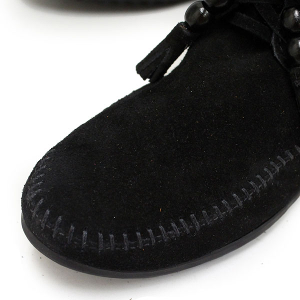 正規取扱店 MINNETONKA(ミネトンカ)Wood Stock Fringe(ウッドストックフリンジ)#1669 BLACK SUEDE レディース MT181