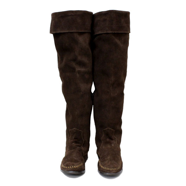 正規取扱店 MINNETONKA(ミネトンカ) Over The Knee Fringe Boots(オーバーニーフリンジブーツ) #1698 CHOCOLATE レディース MT227