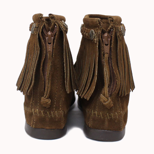 正規取扱店 MINNETONKA(ミネトンカ) Hi Top Back Zip Boots(ハイトップバックジップブーツ)#293 DUSTY BROWN SUEDE レディース MT221