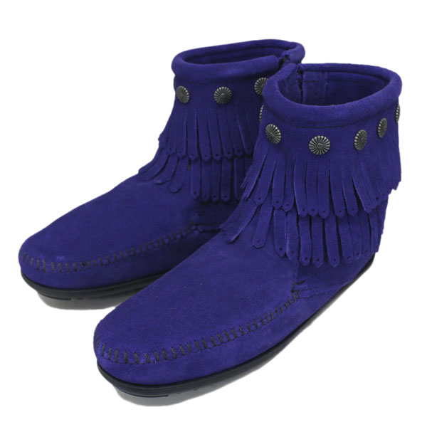 MINNETONKA(ミネトンカ) Double Fringe Side Zip Boot(ダブルフリンジサイドジップブーツ) #699F BLUE VIOLET レディース MT357