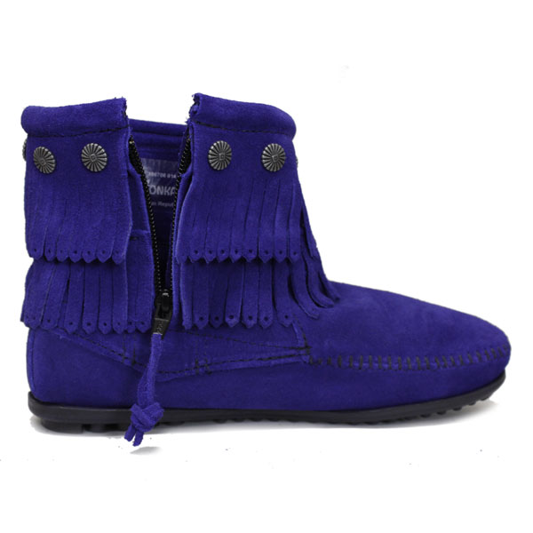 MINNETONKA(ミネトンカ) Double Fringe Side Zip Boot(ダブルフリンジサイドジップブーツ) #699F BLUE VIOLET レディース MT356