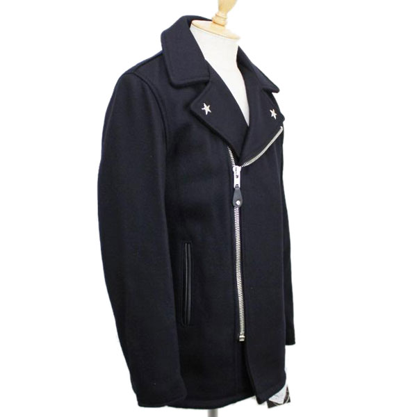 正規取扱　SCHOTT(ショット)　769 WOOL ZIP PEA COAT(ウールジップピーコート）　ネイビー