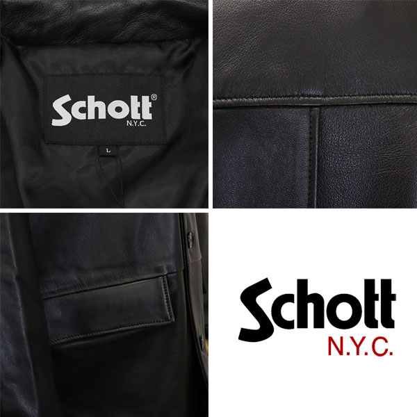 Schott レザージャケット L ブラック Schott N.Y.C（ショット） 「schott」 レザージャケット L ブラック