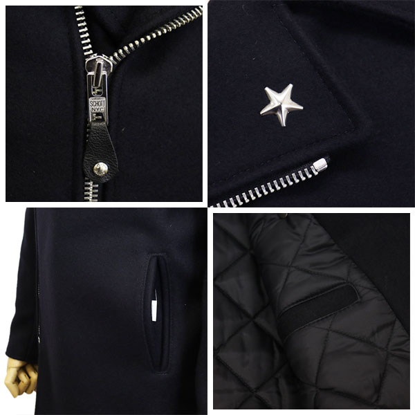 新品同様USA製Schottウールライダース/Pコート・36・ワンスター・ジップ 新品同様USA製Schottウールライダース/Pコート・36・ワンスター