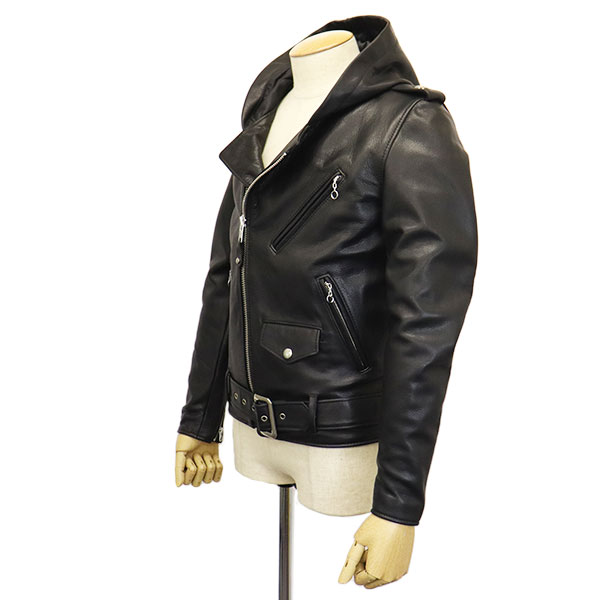 美品USA製 SHCOTT ワンスター ウールライダースジャケット 黒 ショット 正規取扱店 Schott (ショット) 3950106 503HDT HOODED ONESTAR フード