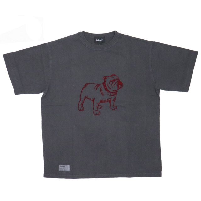 Schott ショット フロッキーブルドッグ 半袖Tシャツ PIGMENT T-SHIRT FLOCKY BULLDOG/ピグメント Tシャツ フロッキー