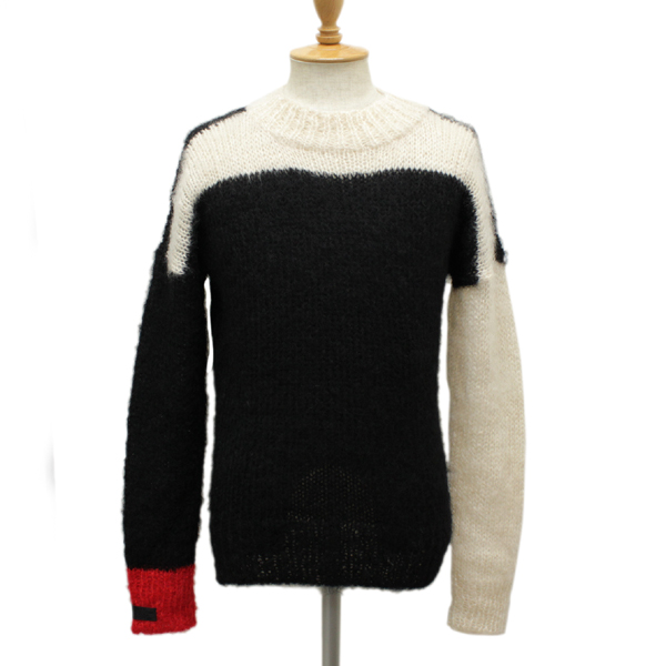 正規取扱店 SEDITIONARIES(セディショナリーズ) Mohair Jumper(モヘアジャンパー・モヘアセーター) ブラックxホワイトxレッド STM013