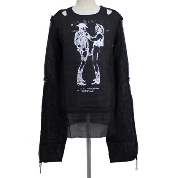 666SEDITIONARIESセディショナリーズ MUSLIN TOP COWBOYS black