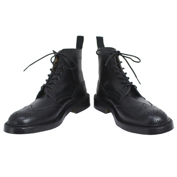 正規取扱店 Tricker's トリッカーズ 2508M COUNTRY BROGUE(カントリーブローグ) ダブルレザーソール ブラックボックスカーフ TK009