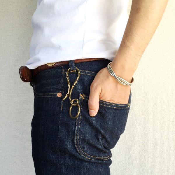 VASSER(バッサー)Vintage Woven Key Chain Brass(ビンテージウーブンキーチェーンブラス)