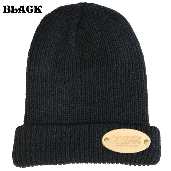 VASSER(バッサー)Oval Leather Patch Knit Cap(オーバルレザーパッチニットキャップ)全４色