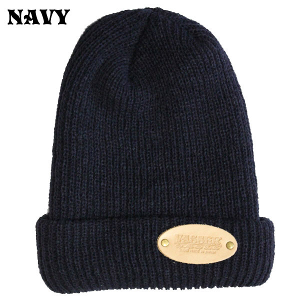 VASSER(バッサー)Oval Leather Patch Knit Cap(オーバルレザーパッチニットキャップ)全４色