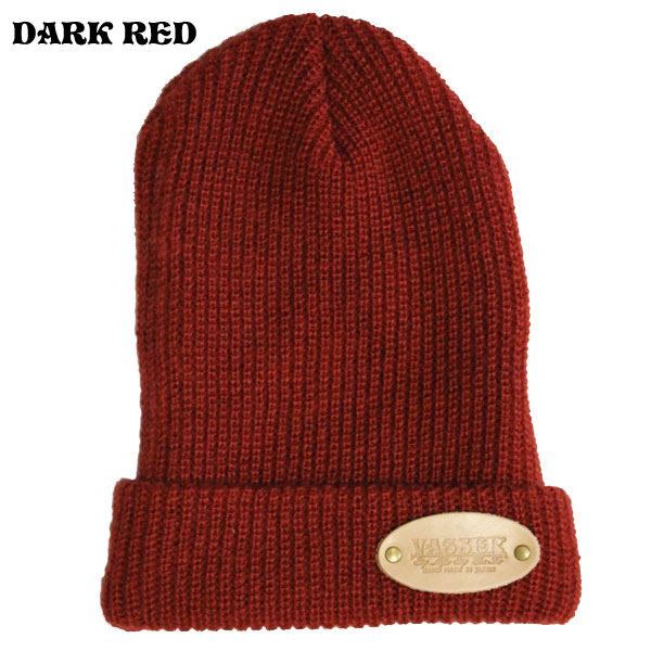 VASSER(バッサー)Oval Leather Patch Knit Cap(オーバルレザーパッチニットキャップ)全４色