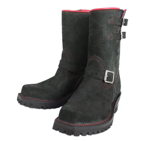 Wescoウエスコ 正規 Boss Black Roughout,9height,#100sole,Harness Toe,Red Leather Lining BS66 BS66