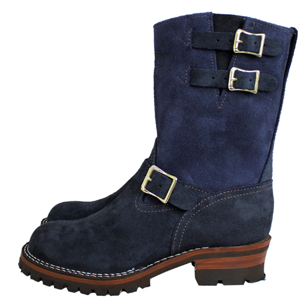 Wescoウエスコ　正規ディーラー Navy Rough Out ネイビーラフアウト,9height,#100sole,2straps,Brass Bucles BS69