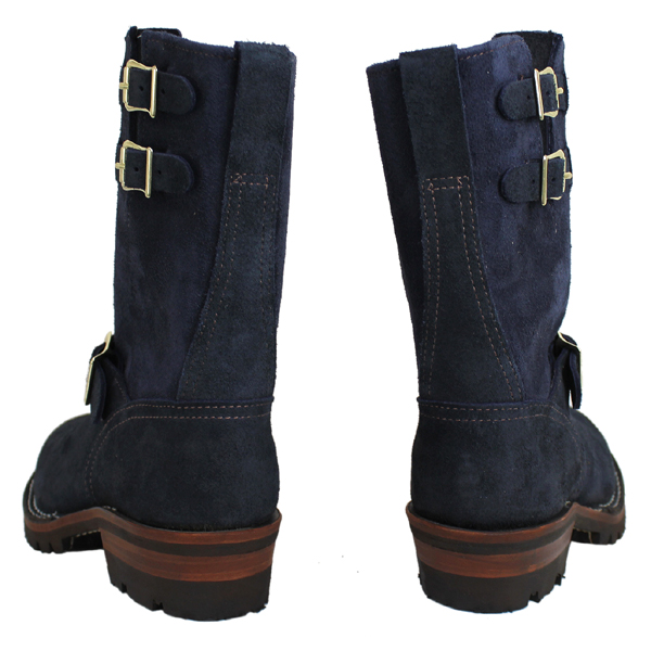 Wescoウエスコ　正規ディーラー Navy Rough Out ネイビーラフアウト,9height,#100sole,2straps,Brass Bucles BS69