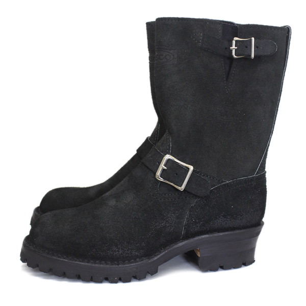 Wescoウエスコ 正規ディーラー Boss ボス Black Roughout黒裏革,9height,#100 sole,ALLBlack Stitching,エンジニアブーツ BS81