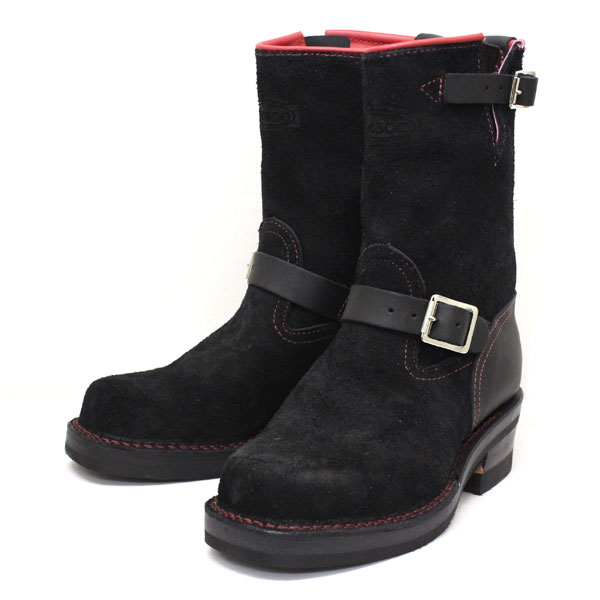 Wescoウエスコ 正規ディーラー Bossボス Black表革 & Black Roughout 9height #430sole Double Midsole Nickel Roller Buckles BS82
