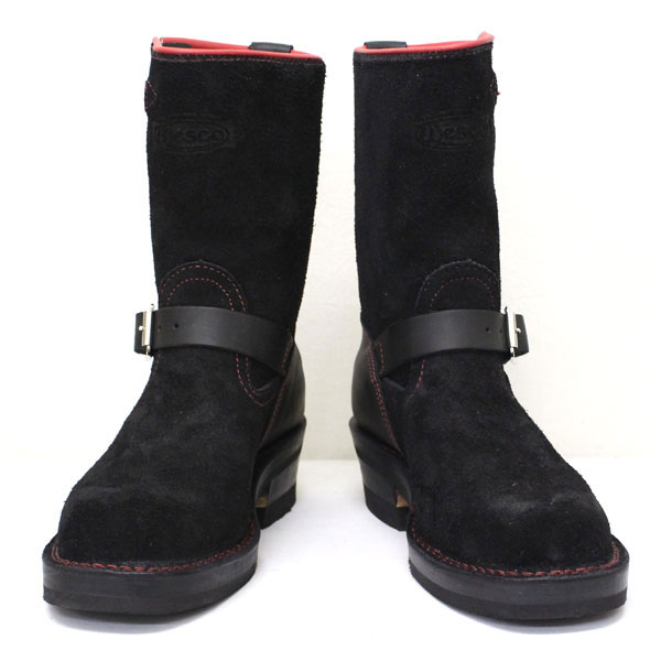 Wescoウエスコ 正規ディーラー Bossボス Black表革 & Black Roughout 9height #430sole Double Midsole Nickel Roller Buckles BS82
