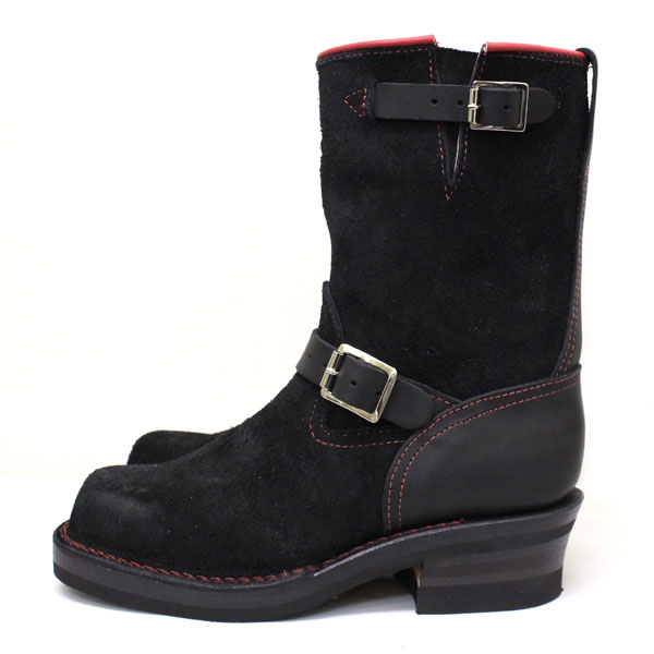 Wescoウエスコ 正規ディーラー Bossボス Black表革 & Black Roughout 9height #430sole Double Midsole Nickel Roller Buckles BS82