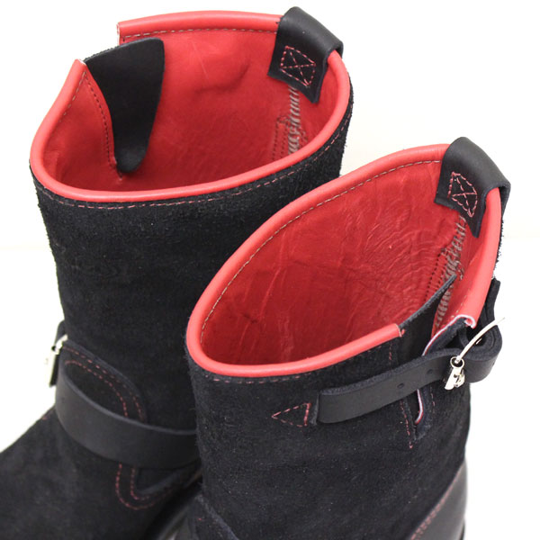 Wescoウエスコ 正規ディーラー Bossボス Black表革 & Black Roughout 9height #430sole Double Midsole Nickel Roller Buckles BS82