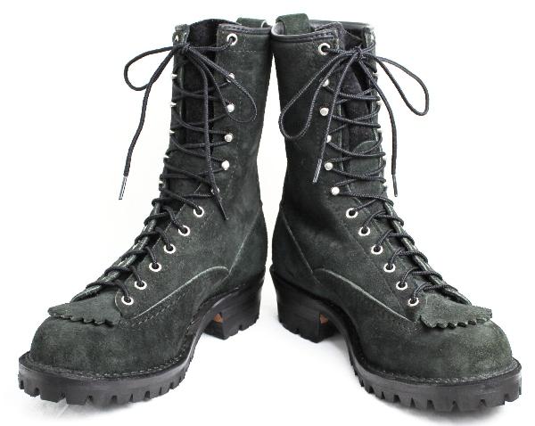 正規 Wescoウエスコ Jobmasterジョブマスター Black Rough Out, Lace to Toe,All Black Stitch,10height,Nickle Eyelet,#100sole JM025
