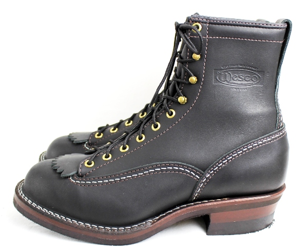 正規ディーラー Wescoウエスコ Jobmasterジョブマスター Black ブラック, Lace to Toe, 8height,#430sole Black Shoelace JM31