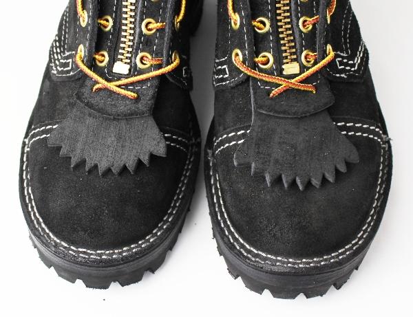 正規Wescoウエスコ Jobmaster Black Rough Out,8height,#100sole,Toe Cap,Doule Mid Sole,White Stitching, Lace in Zipper JM35