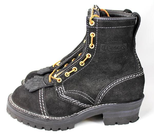正規Wescoウエスコ Jobmaster Black Rough Out,8height,#100sole,Toe Cap,Doule Mid Sole,White Stitching, Lace in Zipper JM35