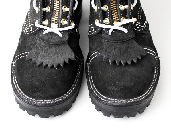 Wesco Jobmaster Black Rough Out,8height,#100sole,Toe Cap,Doule Mid Sole,All White Stitching,Lace in Zipper,WhiteShoeLace JM36