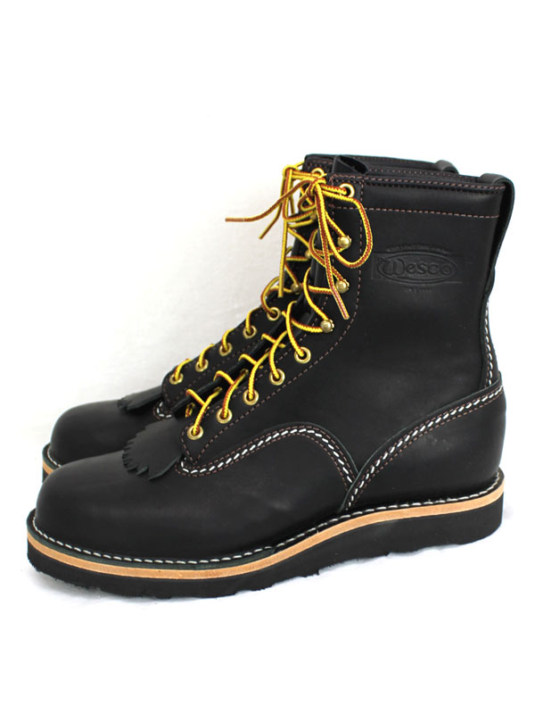 正規ディーラー Wescoウエスコ Jobmasterジョブマスター Blackブラック Leather, Lace to Toe, 8height,#4014sole JM40